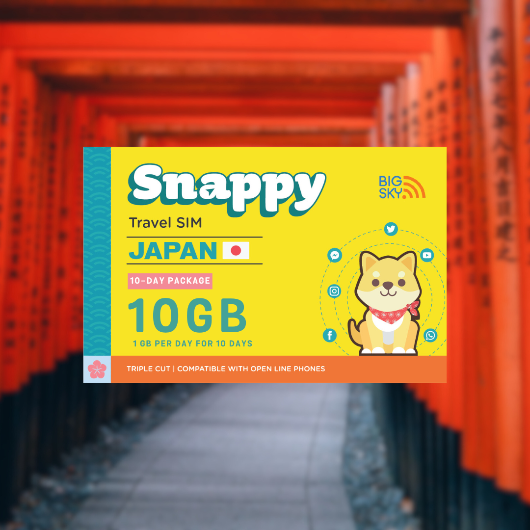 JAPAN TRAVEL SIM (Snappy Travel SIM Powered by Big Sky Nation)