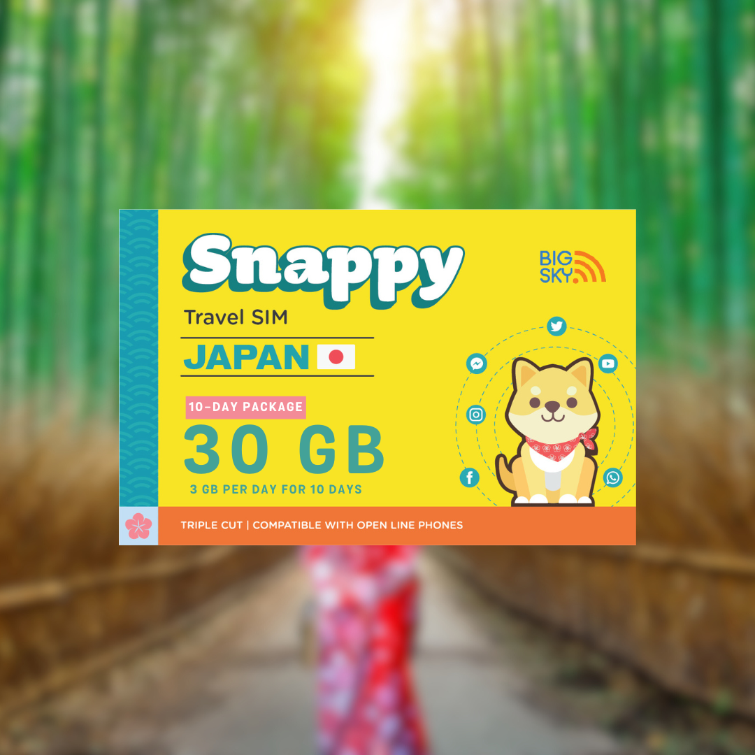 JAPAN TRAVEL SIM (Snappy Travel SIM Powered by Big Sky Nation)