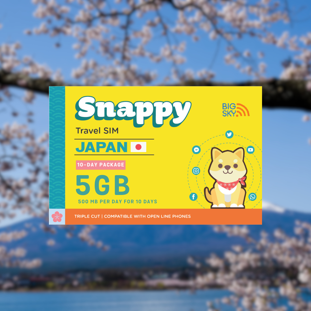 JAPAN TRAVEL SIM (Snappy Travel SIM Powered by Big Sky Nation)