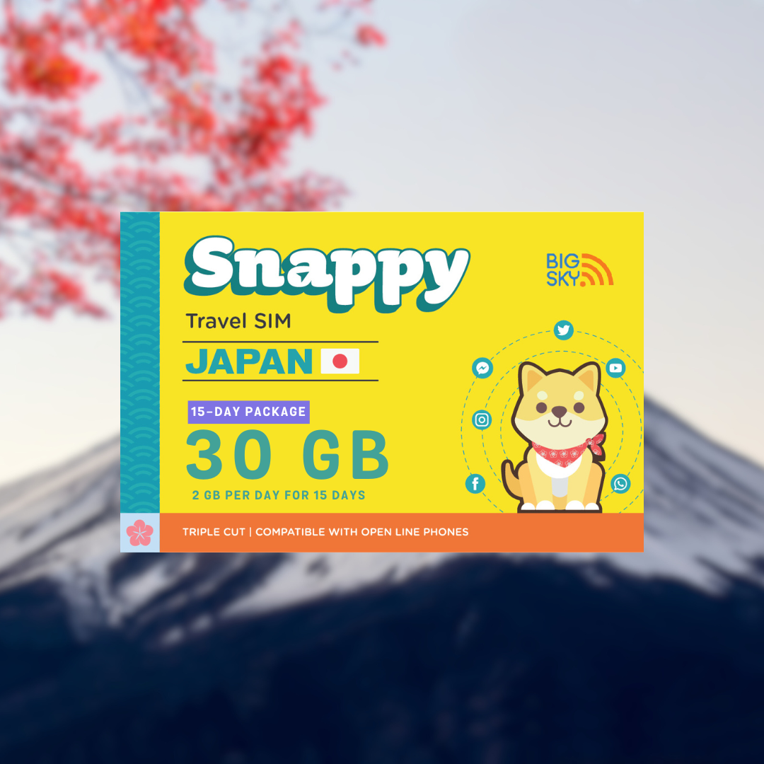 JAPAN TRAVEL SIM (Snappy Travel SIM Powered by Big Sky Nation)