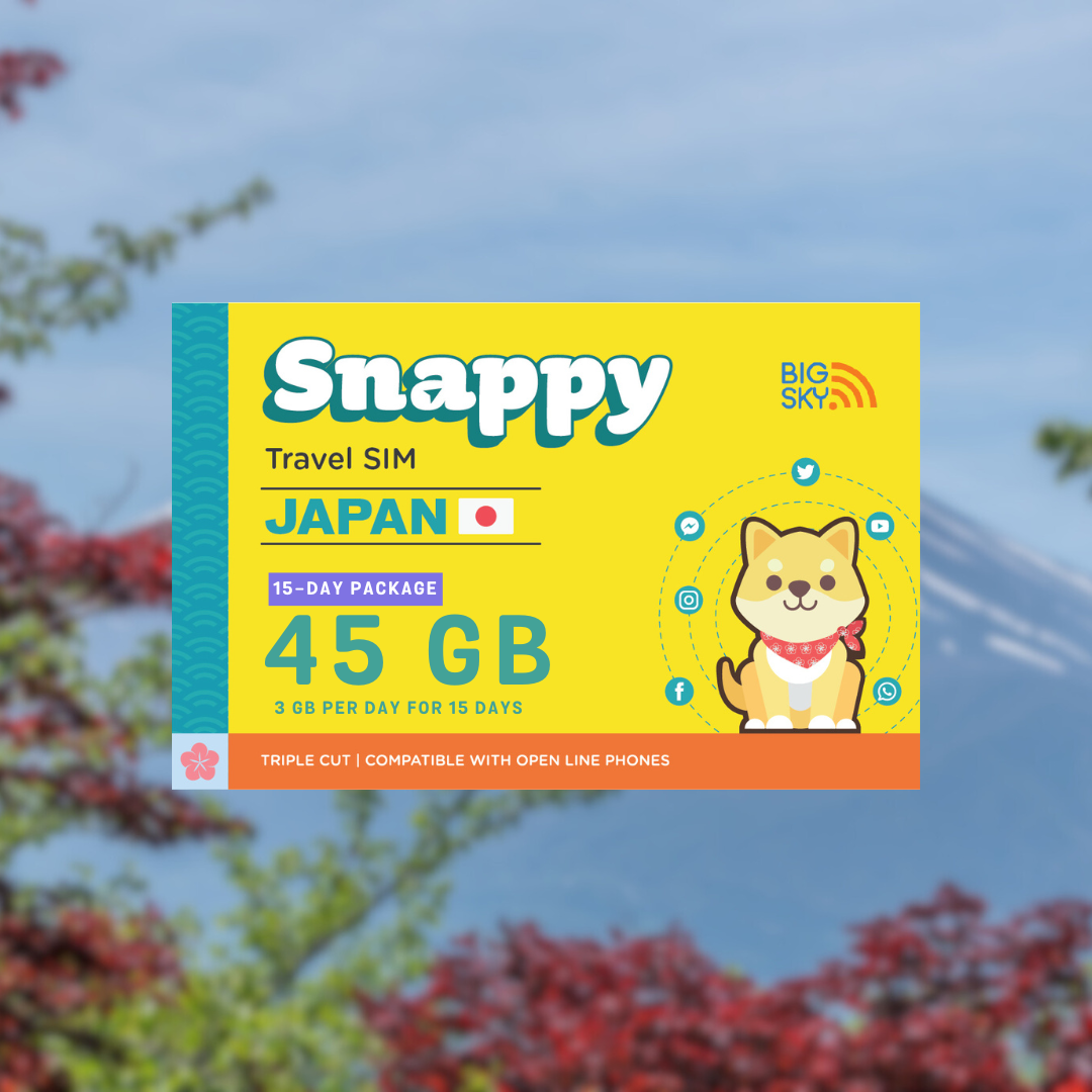 JAPAN TRAVEL SIM (Snappy Travel SIM Powered by Big Sky Nation)