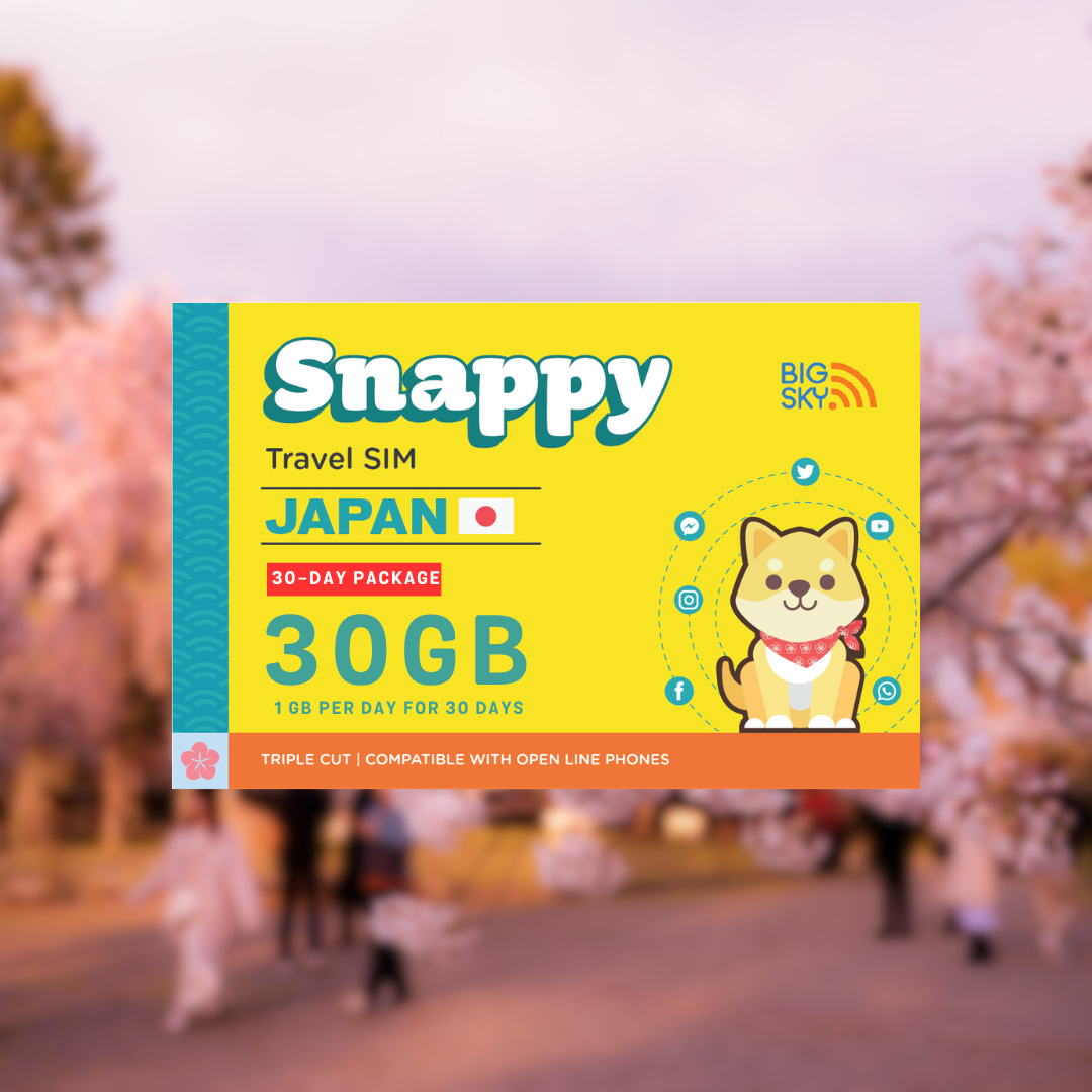 JAPAN TRAVEL SIM (Snappy Travel SIM Powered by Big Sky Nation)