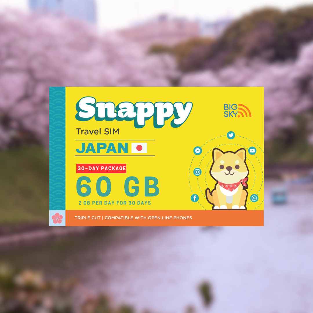 JAPAN TRAVEL SIM (Snappy Travel SIM Powered by Big Sky Nation)