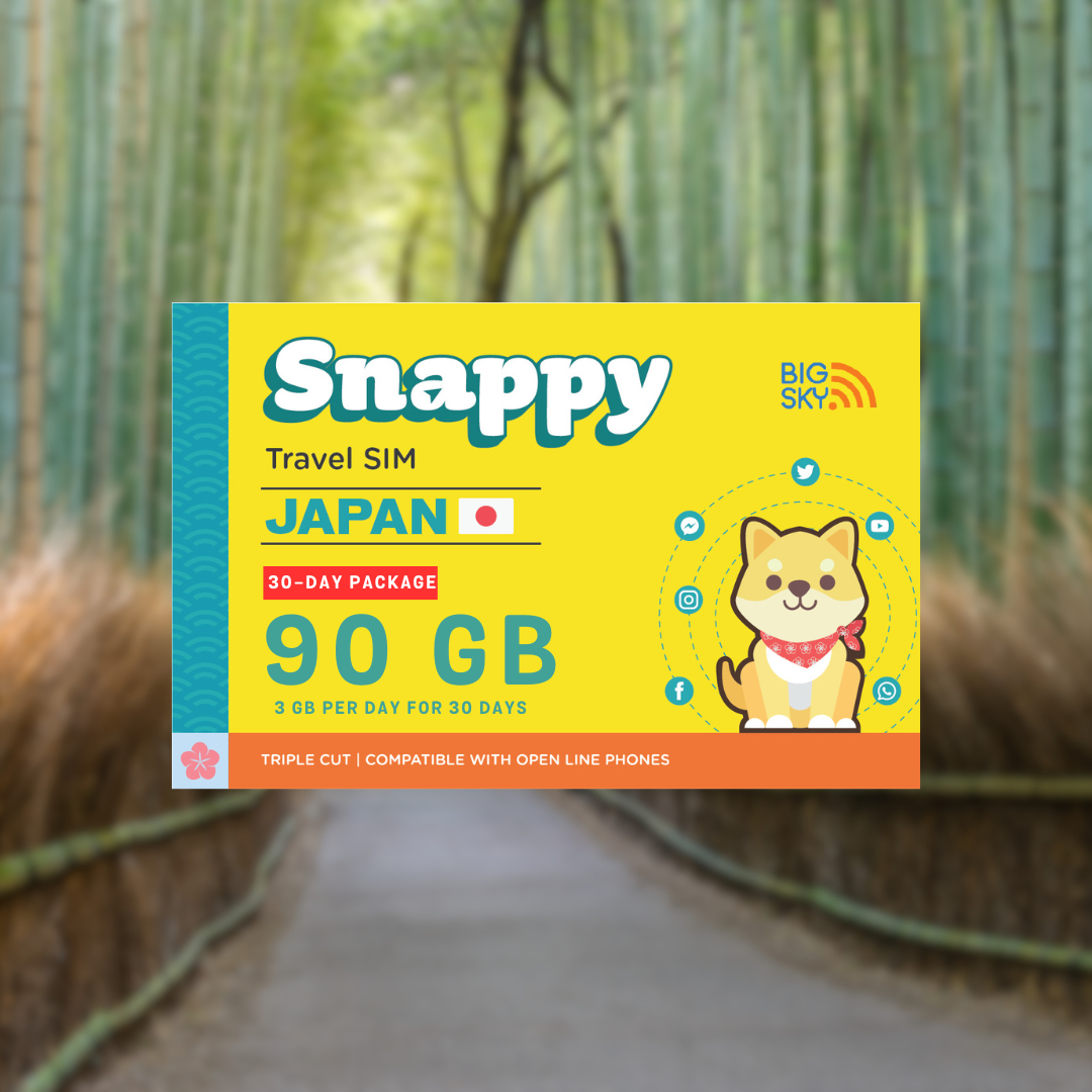 JAPAN TRAVEL SIM (Snappy Travel SIM Powered by Big Sky Nation)