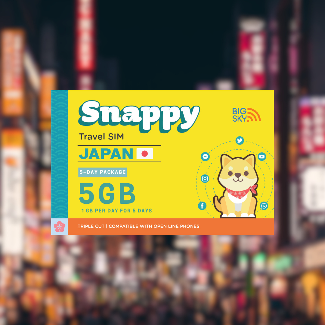 JAPAN TRAVEL SIM (Snappy Travel SIM Powered by Big Sky Nation)