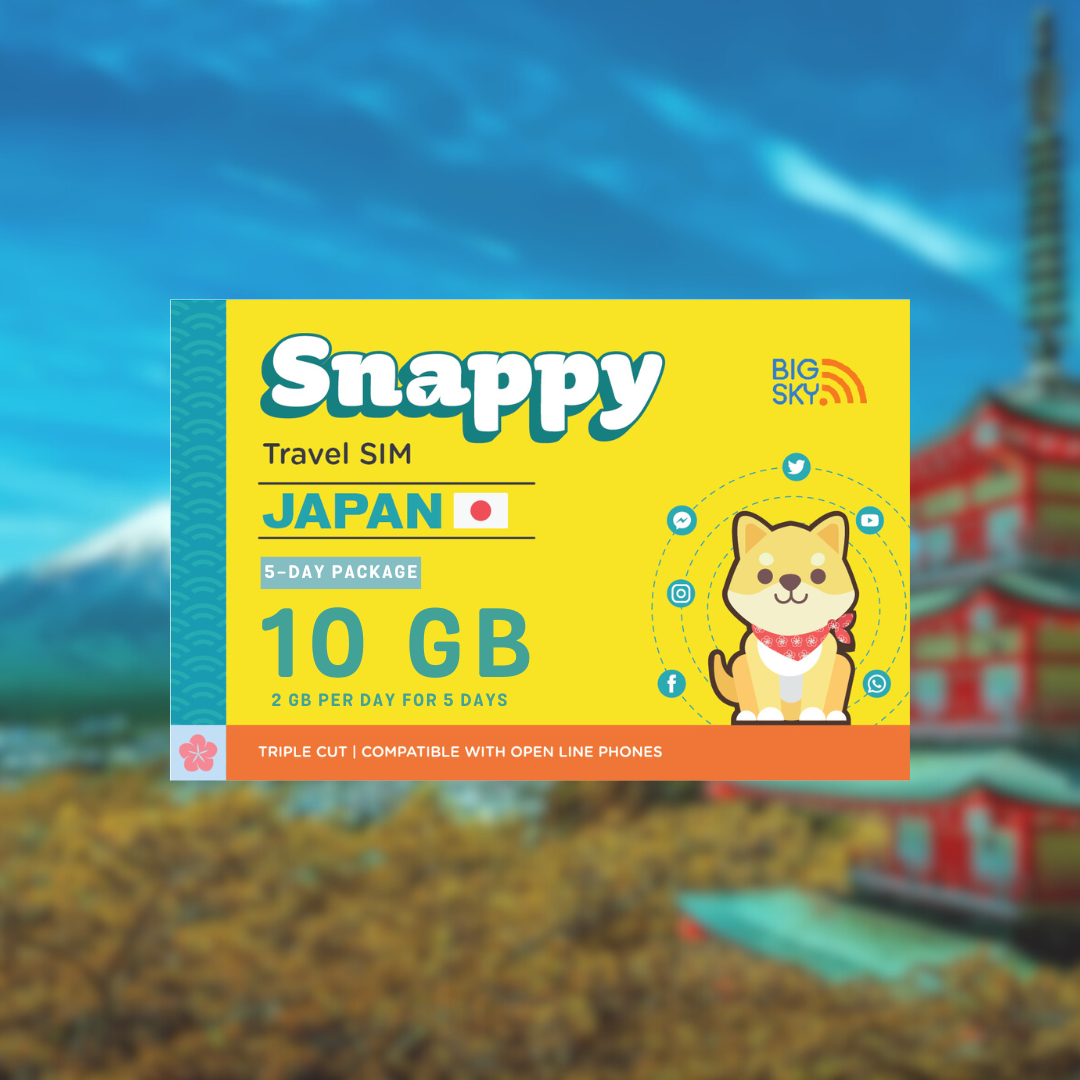 JAPAN TRAVEL SIM (Snappy Travel SIM Powered by Big Sky Nation)