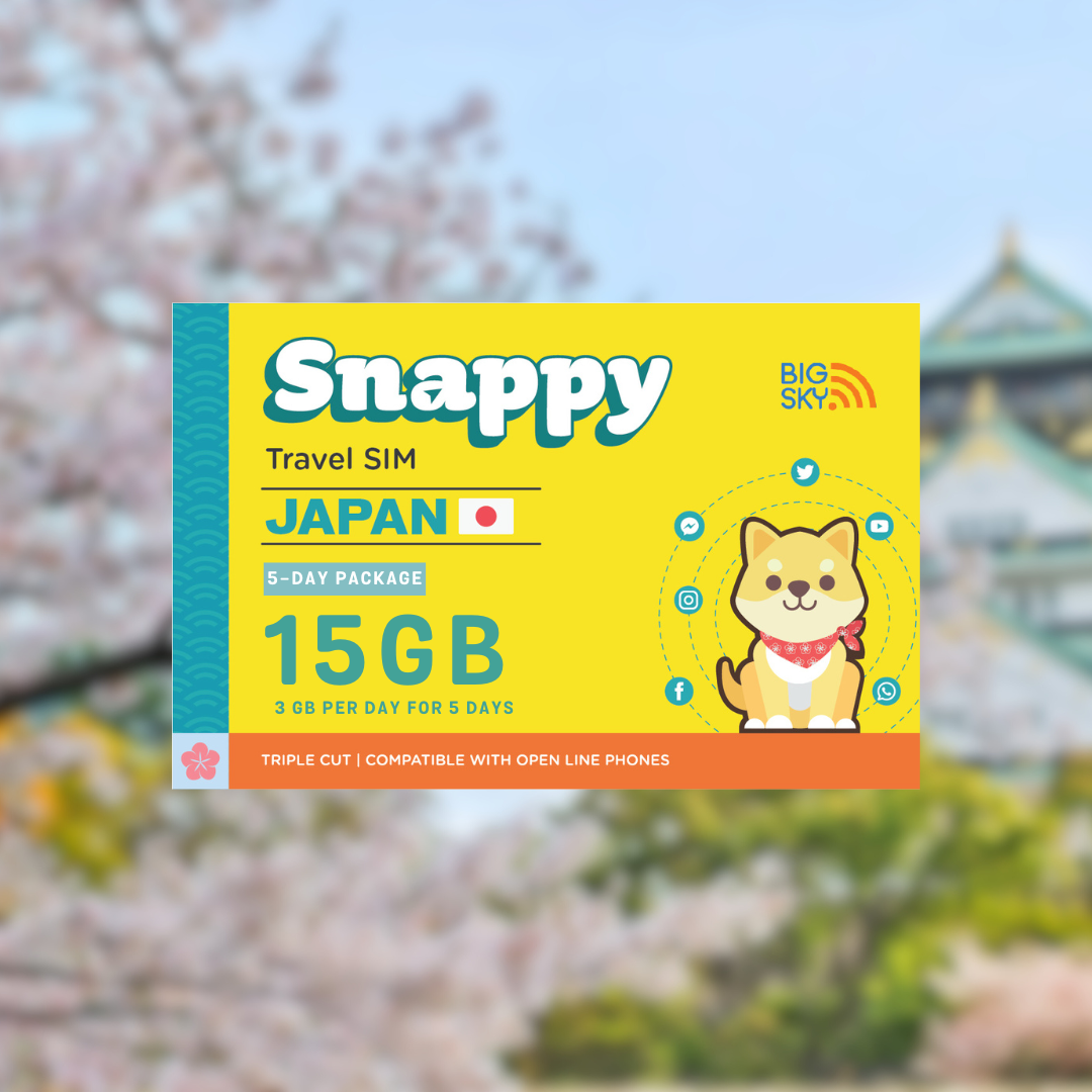 JAPAN TRAVEL SIM (Snappy Travel SIM Powered by Big Sky Nation)